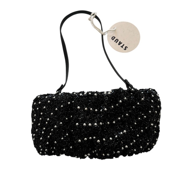 STAUD Beaded Bean Cosmic Wave Convertible Clutch Black NWT - Picture 4 of 9